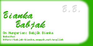 bianka babjak business card