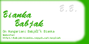 bianka babjak business card